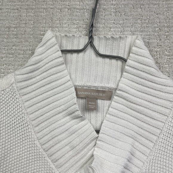 Banana Republic Womens Long Sleeve Open Shrug / Bolero Knit Sweater Sz M White - Picture 5 of 11